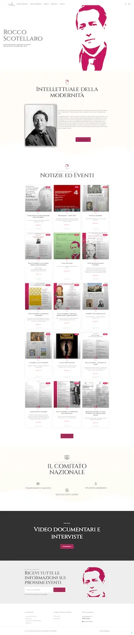 Screenshot del sito Comitato Nazionale Scotellaro