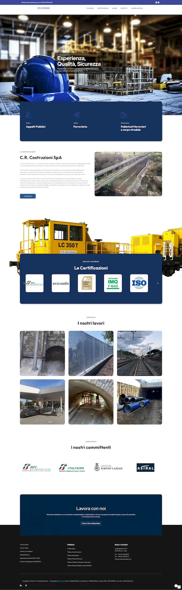 Screen shot sitoC.R. Costruzioni S.p.A