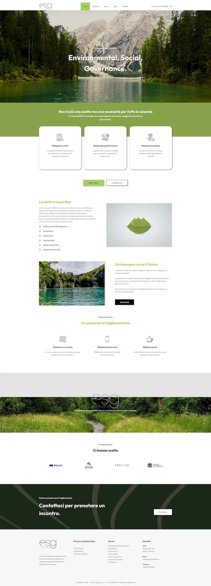 Screenshot sito ESG Consulting