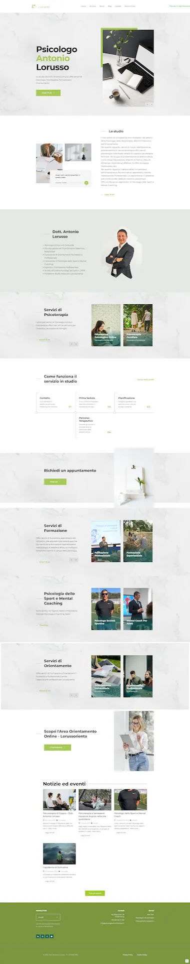 Screen del sito Psicologo Antonio Lorusso