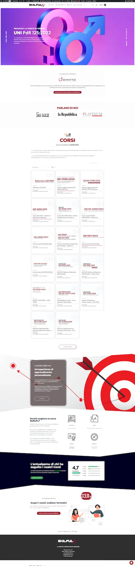 Scrren sito web Skilfultv