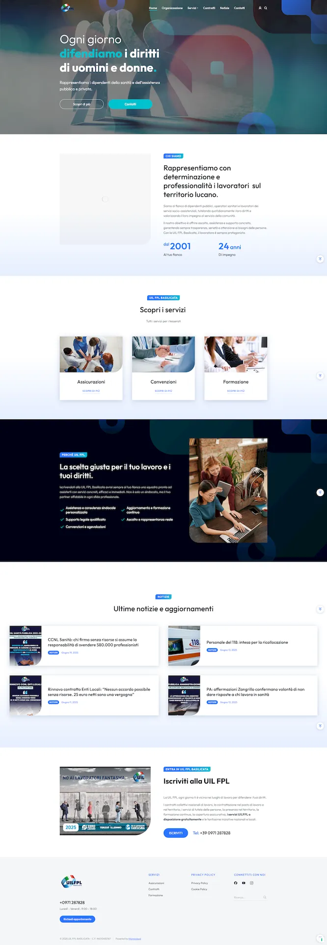 Screen shot sito web UILFPL Basilicata